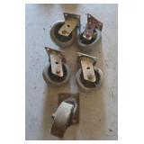 Metal Swivel Casters With Mounting Plates