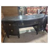 Black Marble Top Sideboard With Curved Front, 3