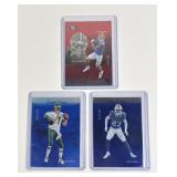 3 numbered football cards