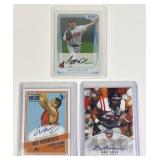 3 Autographed Sports cards