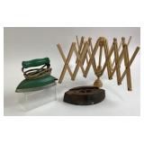 Ironrite Electric Iron, Cast Iron Iron, Wooden Rac