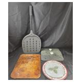 Pampered Chef Baking Stone, Pizza Peel, Plates
