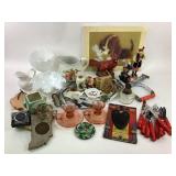 Coca-Cola Flatware, Pink Glass Candleholders, Cera