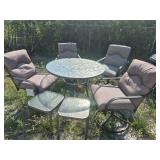 Patio Set With Round Glass Table With Leaf
