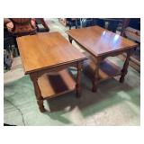2 wood end tables