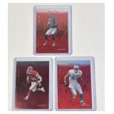 3 numbered football cards