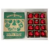 Shiny Brite Red Glass Ornaments in original box