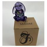 Lenox Fenton Hand-Painted Purple Glass Bunny