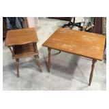 2 wood tables