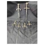 Decorative Miniature Swords with Intricate Handles