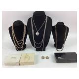 Costume Jewelry: Gold and Silver tone multi strand