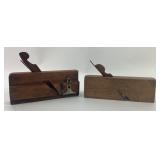 (2) Wooden Rabbet Planes with Blades