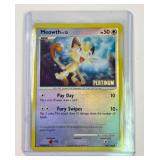 Vintage Pokemon Holographic Stamped Meowth Card