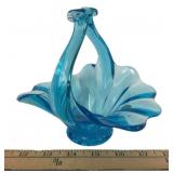 Hand Blown Italian Art Glass Basket