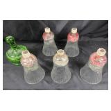 Green Glass Powder Jar, Cut Glass Lamp Shades