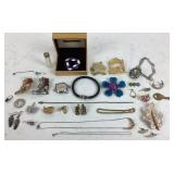 Costume Jewelry Including Necklaces, Brooches, Ear