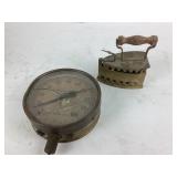 Bates & Macklin Pressure Gauge, Brass Iron