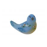 Fenton Hand Painted Blue Glass Bird