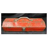 Red Metal Toolbox With Craftsman Tools