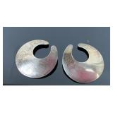Sterling Silver Circular Earrings, 9.93 g