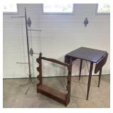 Wall gun rack, Dropleaf table, metal towel rack