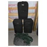 3 Black Wheeled Luggage Bags