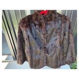 Brown Fur Jacket with Button Closure