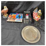 Bald Eagle Figurines, VHS Tapes, Silver-Plated Dis