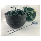 Coiled Garden Hose, Hose Reel, Planter, Air Force