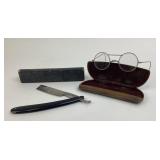 Straight Razor, Eyeglasses With Case