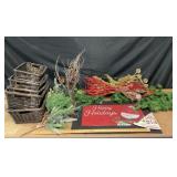 LED Happy Holidays Doormat, Lighted Garland, Stack