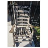 Wooden Rocking Chair With Ladder Back