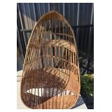 Wicker Hanging Egg Chair with Metal Ring