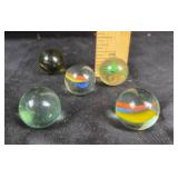 Glass Marbles with Ribbon Swirls