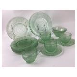 Green Depression Glass Dinnerware