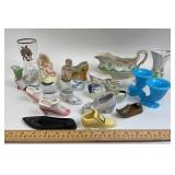 Delft Blue Clog, Glass Bud Vases, Porcelain Boots