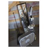 Shark Vacuum, Mirror, Fan, Metal Stands