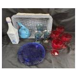 Glassware, Enamel Teapot, Liquor Bottle