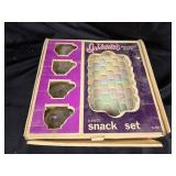 Federal Glass Iridescent Snack Set