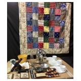 Patchwork Quilt, Panasonic Radio, Watch, Carafe, M
