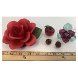 Napoleon Italy Porcelain Rose, Crystal Apples, Flo