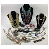Costume jewelry: Coro Gold tone and white caboshon