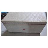 Wooden Storage Chest With Fabric Exterior