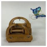Wooden Textile Shuttle Components, Enamel Butterfl