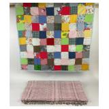 Handmade Patchwork Quilt, Woven Textile Rug