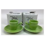 Fiesta Chartreuse Demitasse Cups with Saucers