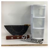 Wooden Chicken Decor, Red Level, Storage Drawers