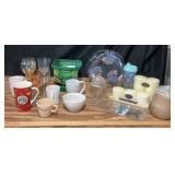 Starbucks Mug, Grey Goose Bottle, Candles, Glasswa