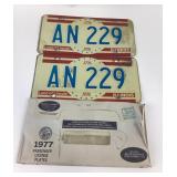 1977 Illinois Passenger License Plates