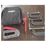 Craftsman Stapler, Pipe Wrench, C-Clamps